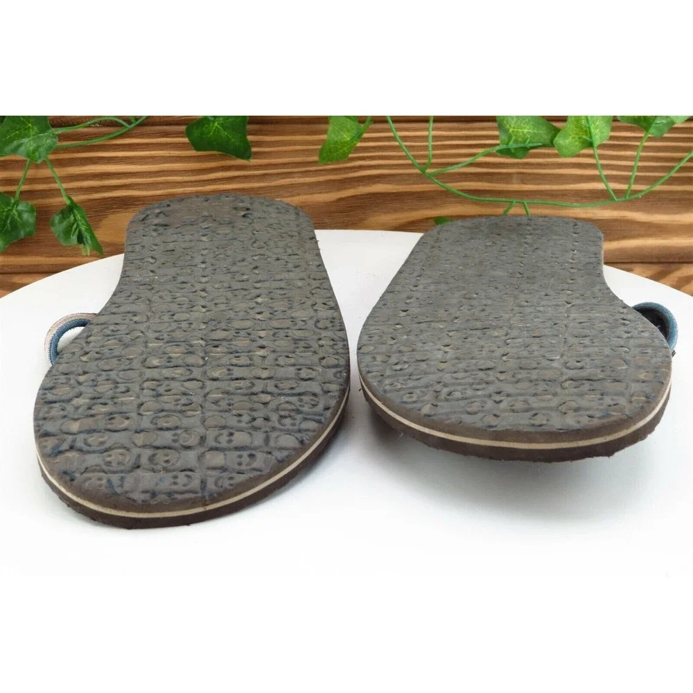 Sanuk Size 9 M Brown Flip‎ Flop Leather Men Shoes